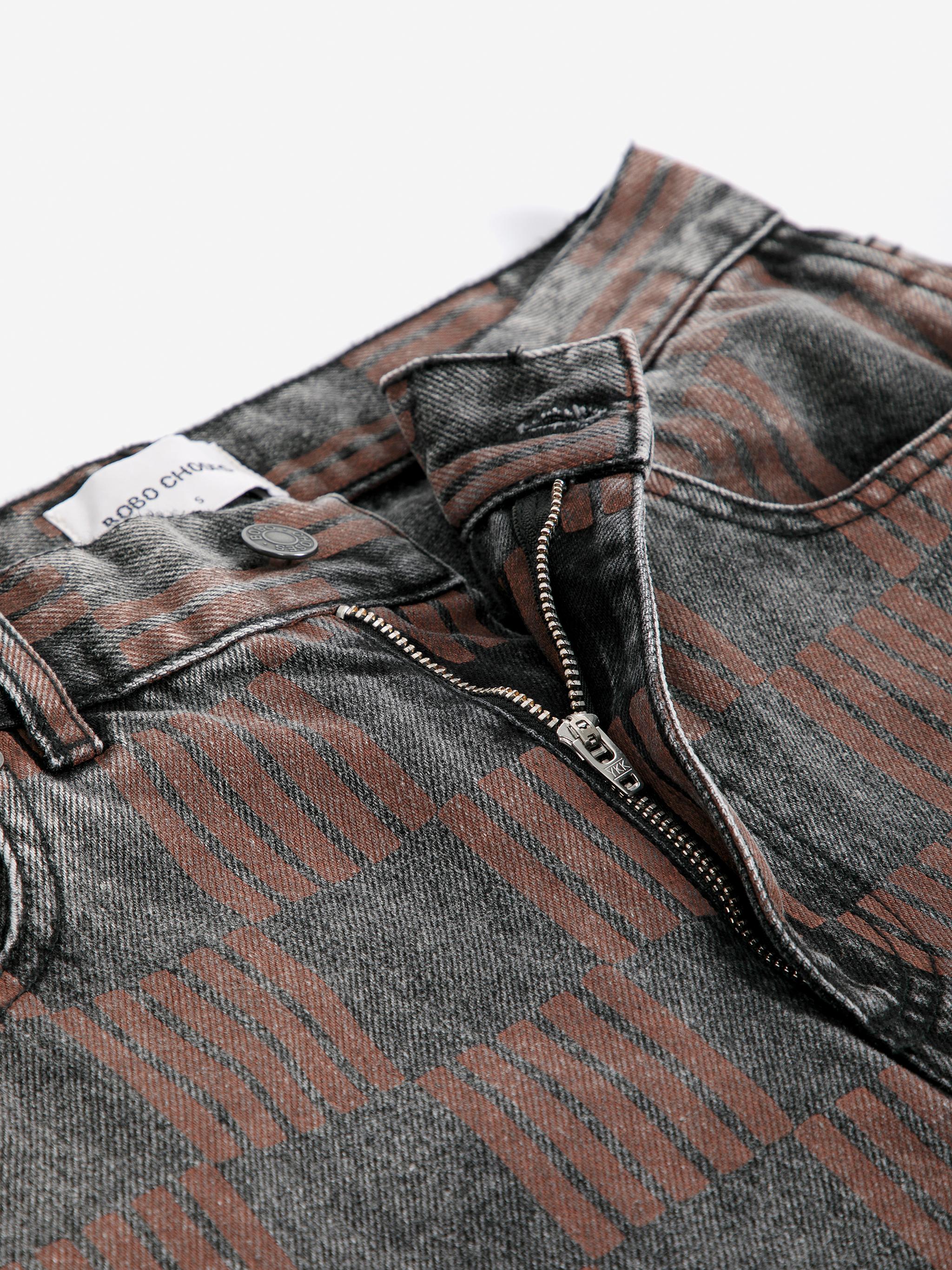 Bobo Choses Almost Moiré All Over Mom Fit Jeans Damen Barrel Leg grau